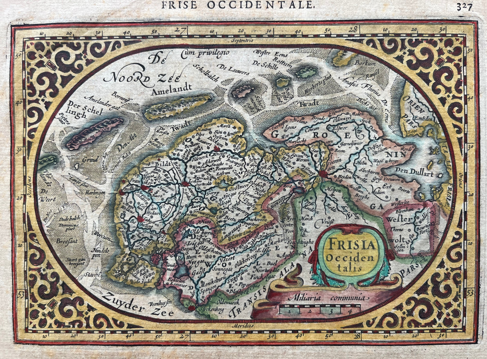 Friesland, Groningen, map, antique map, frisia, antique print, engraving, waddenzee, eilanden, oude kaart, antieke kaart, atlas, abraham goos, gravure, terschelling, ameland, harlingen, sneek