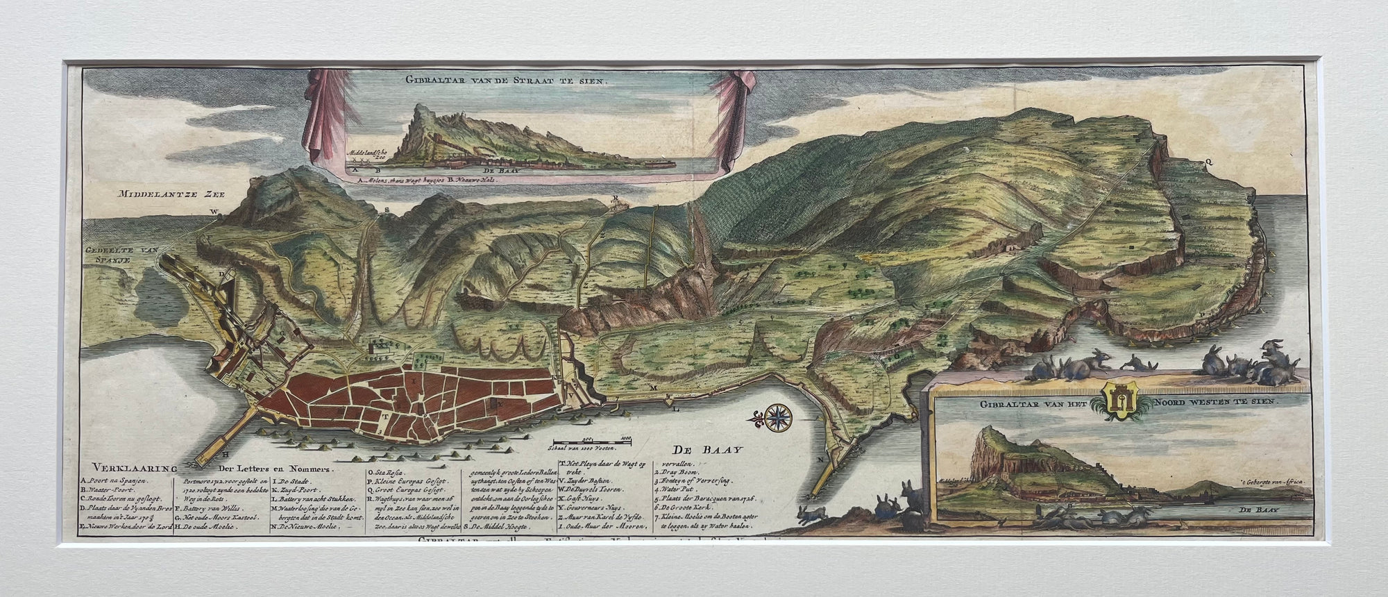 “Gibraltar met alle zyne Fortificatien en Verbeeteringen tot desselvs verzeekering”

(“Gibraltar with all its Fortifications and Improvements for its Defense”) 
