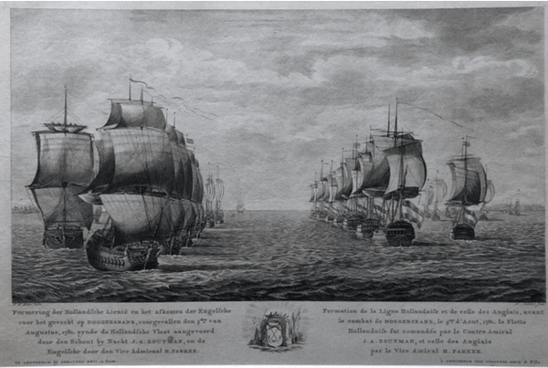 ships, marine, navy, battle, seabattle, dutch, english, doggersbank, old print, antique print, engraving