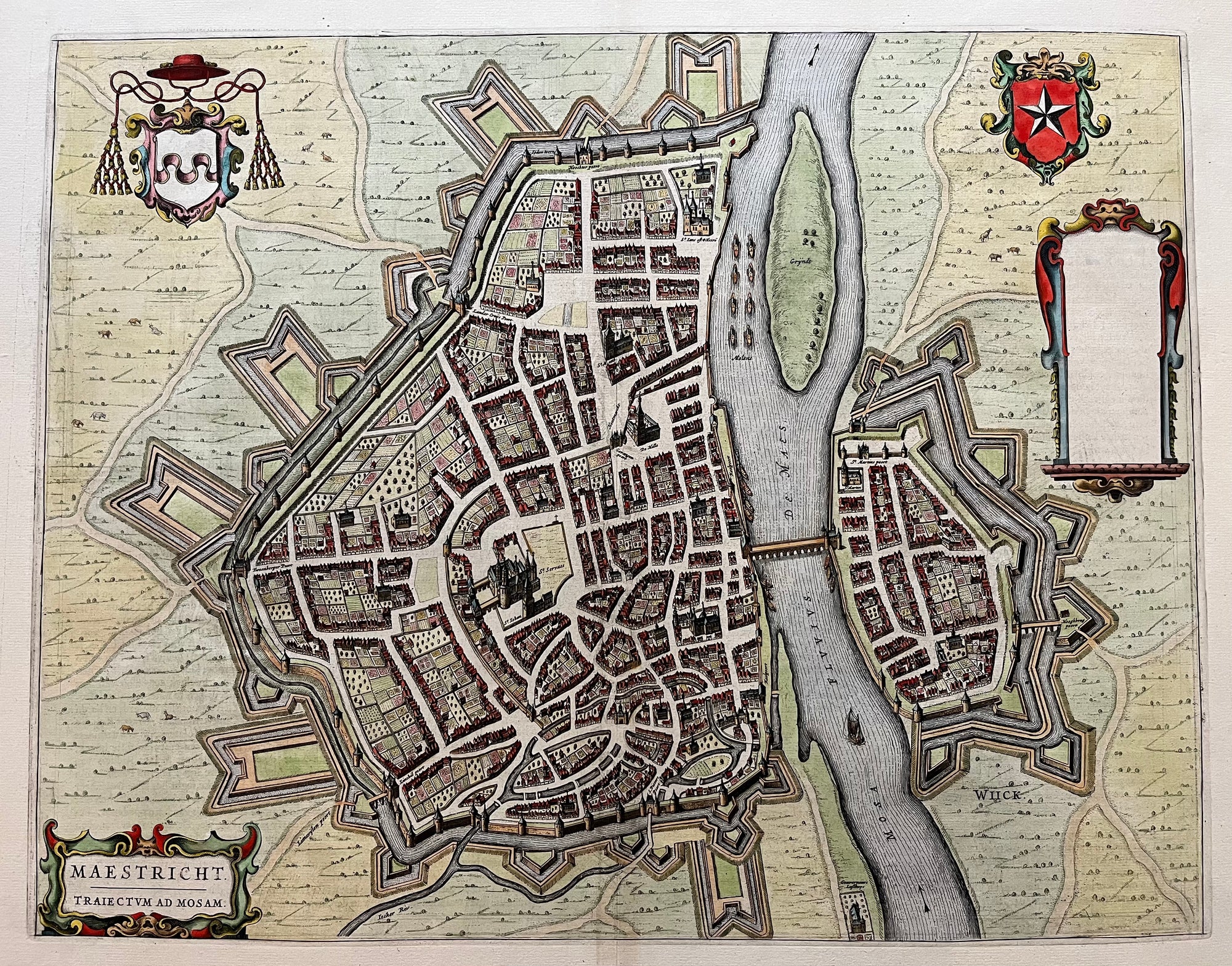 Kaart van Maastricht door Blaeu